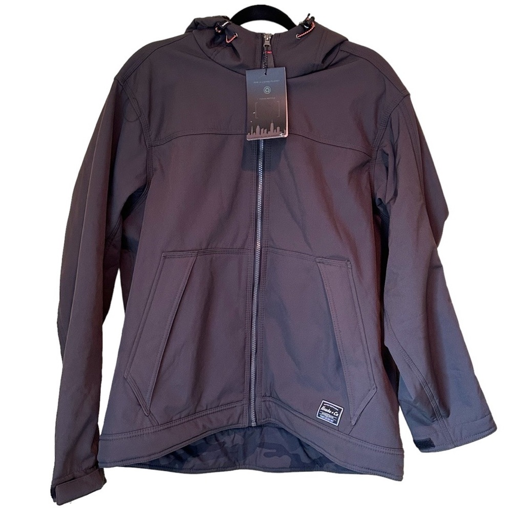 NWT Hawke and Co Winter Coat Fleece Lined with Hood Dark Gray